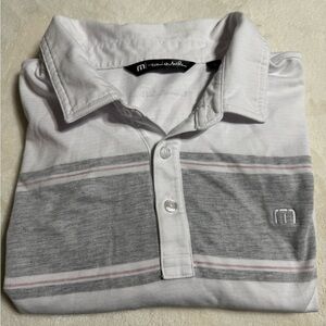 Travis Mathew White and Gray Polo Shirt. Used in good condition.